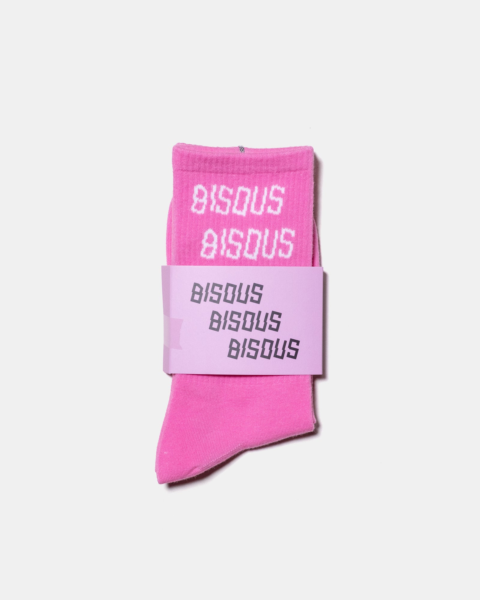 Bisous Triple Logo Socks Pink