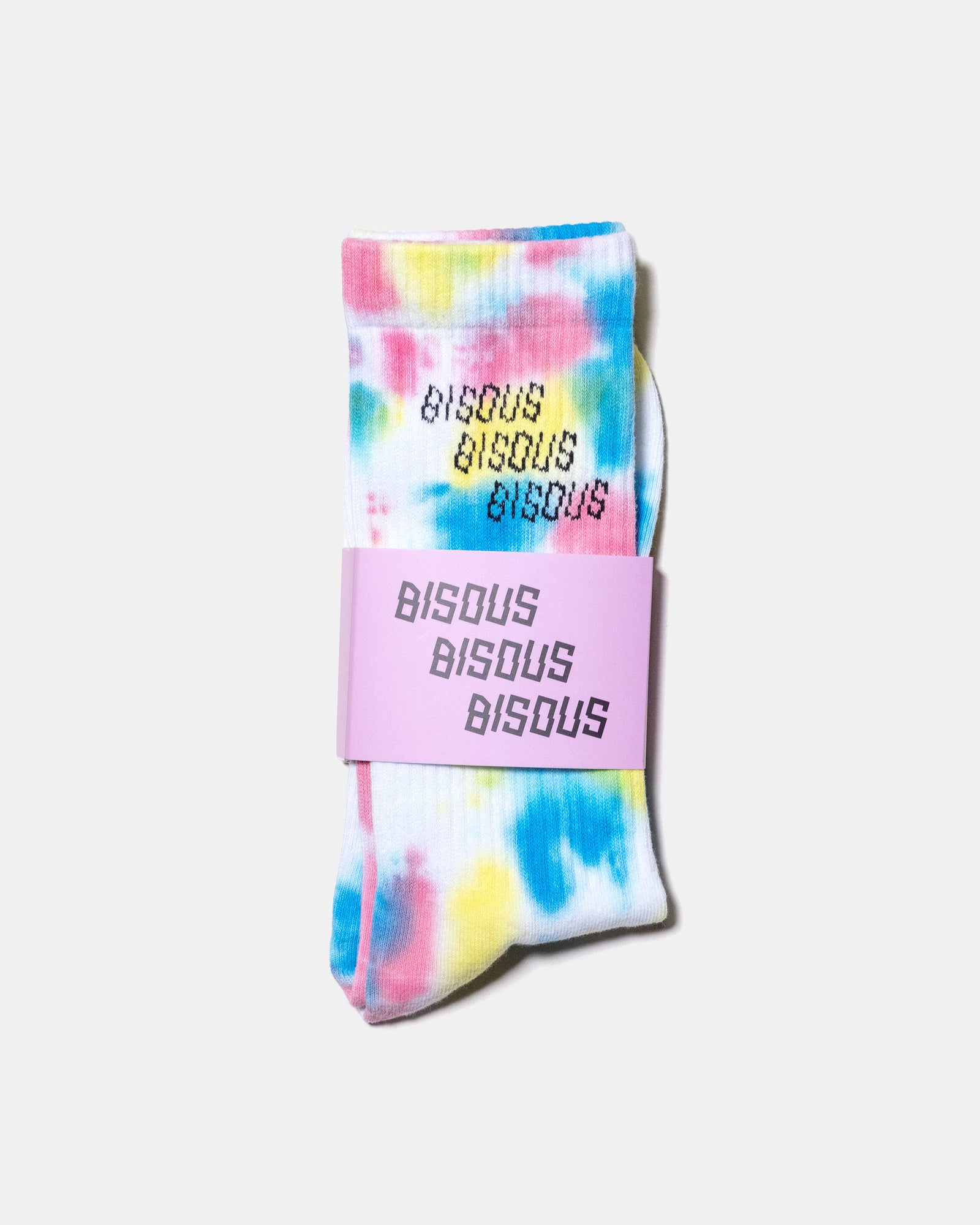 Bisous Triple Logo Socks Tie Dye