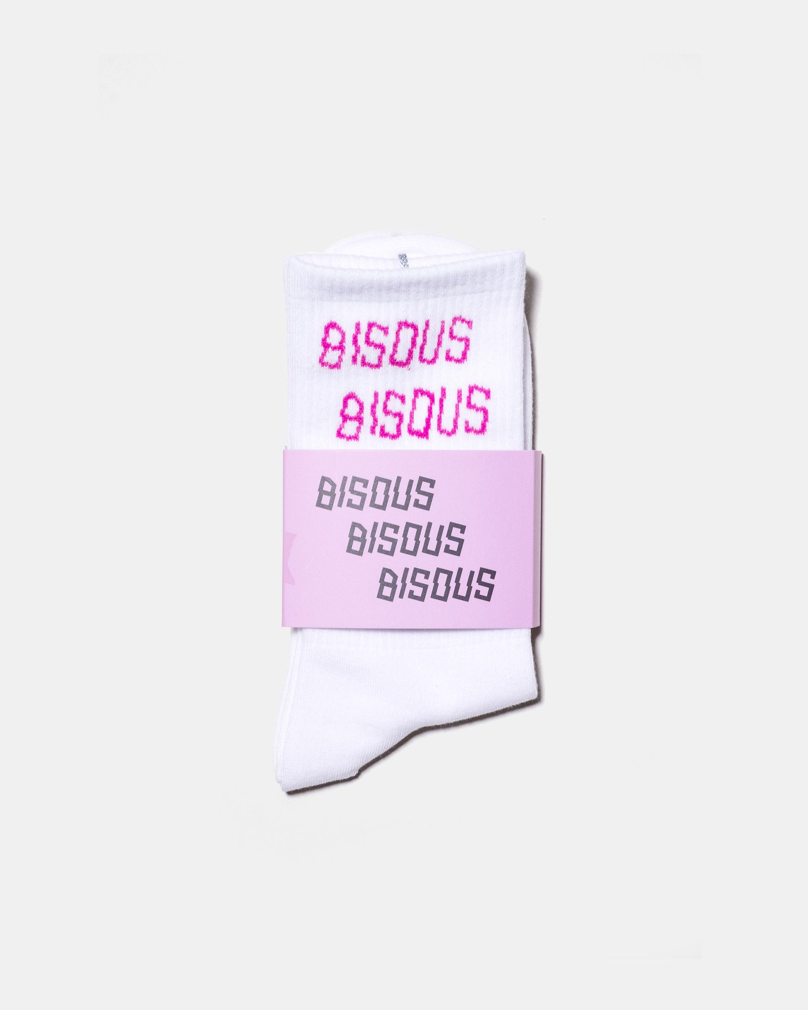 Bisous Triple Logo Socks White