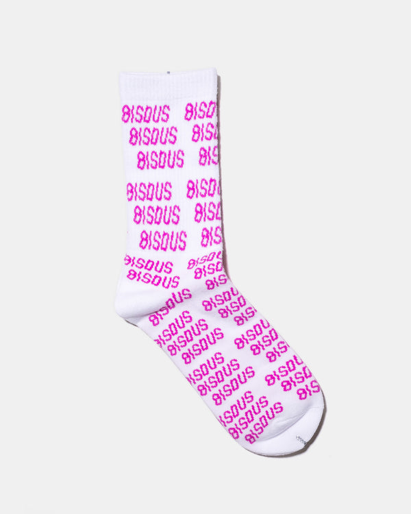 Bisous All Over Socks White detail