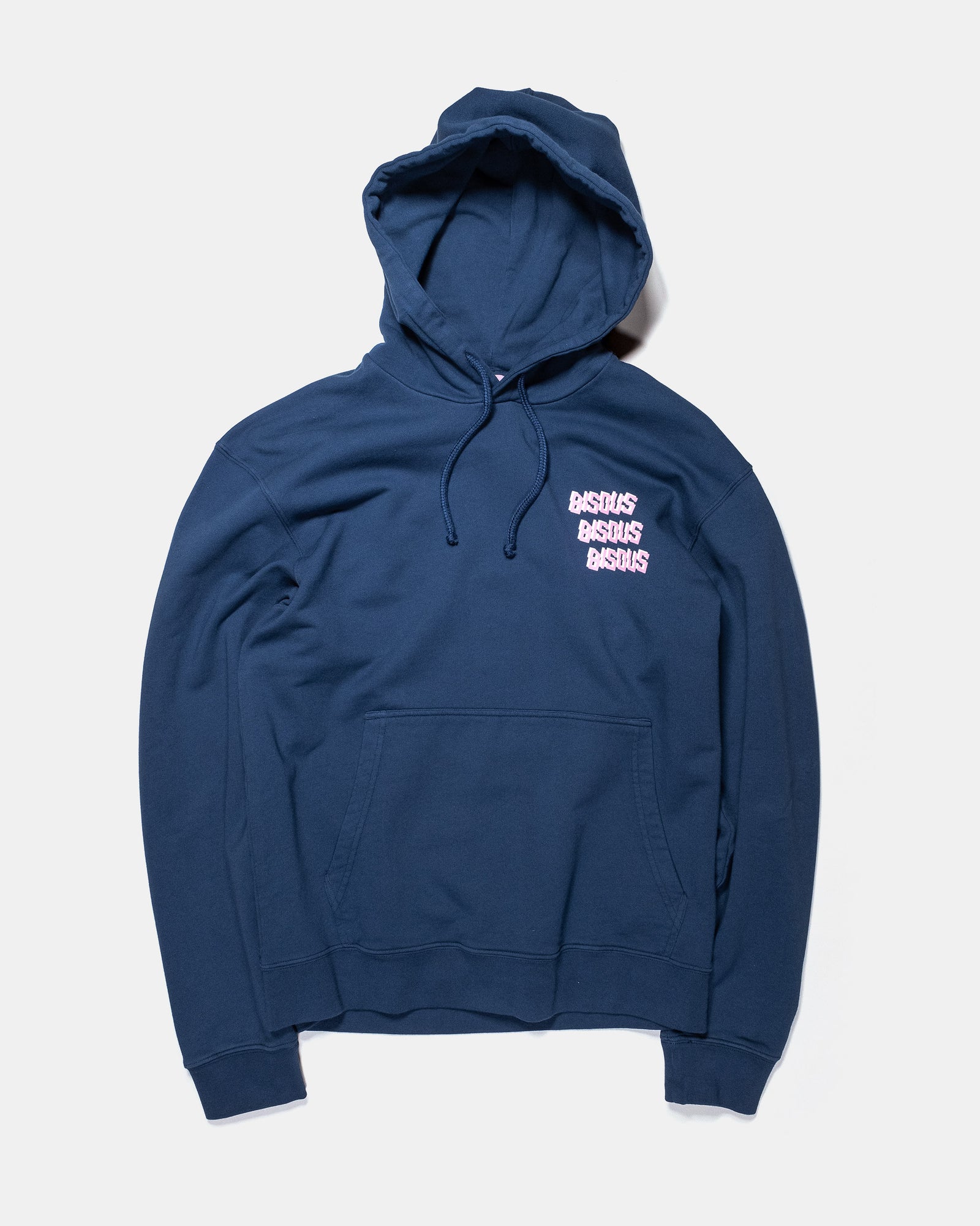 Bisous Triple Logo Hoodie Navy