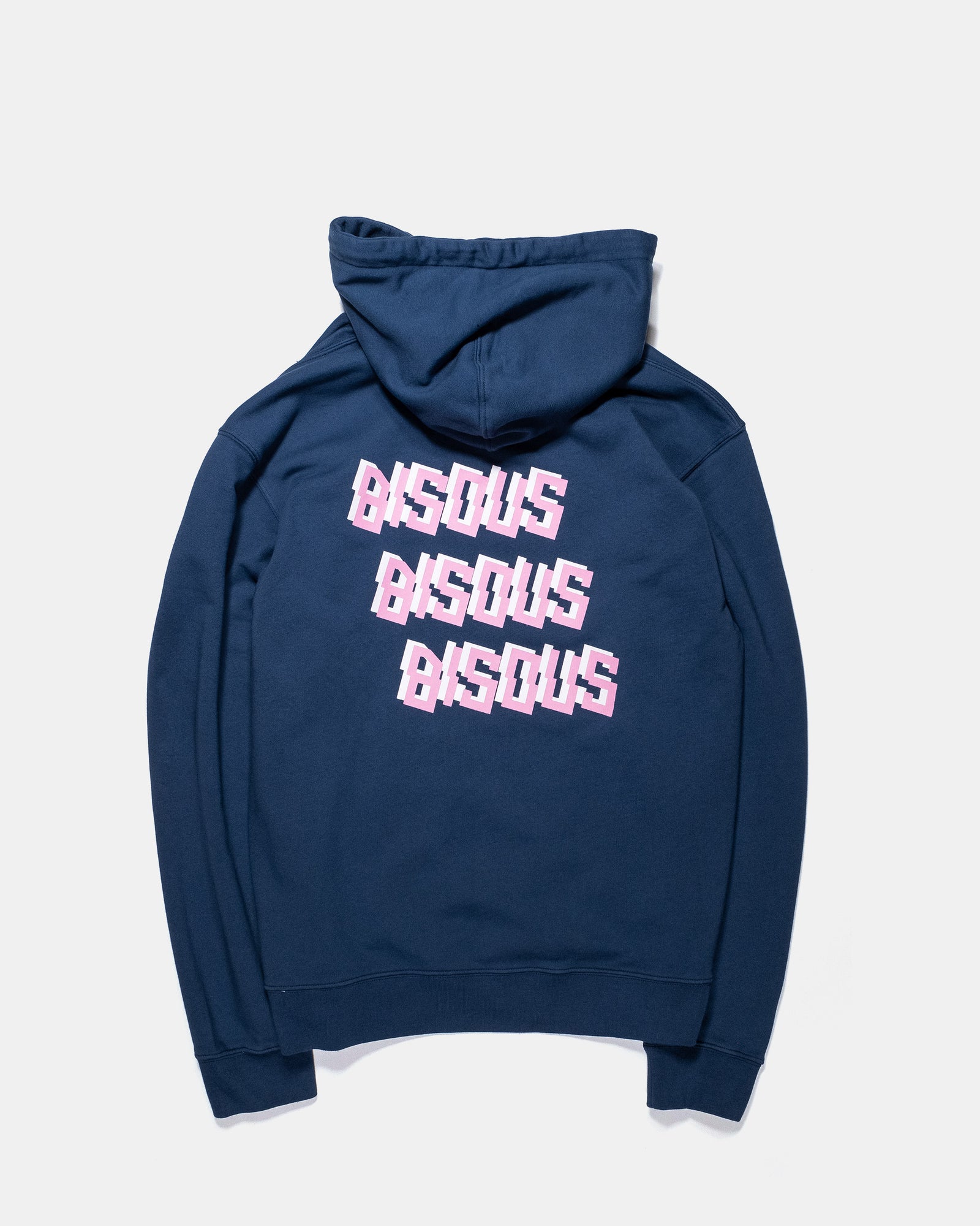 Bisous Triple Logo Hoodie Navy