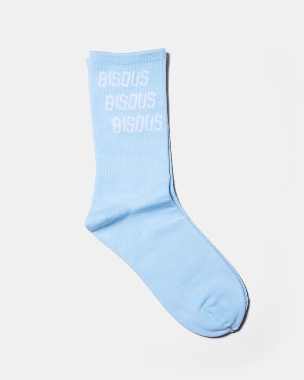 Bisous Triple Logo Socks Blue detail